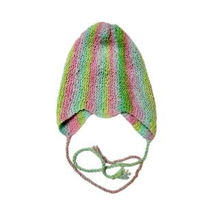 Handmade Knit Rainbow Stripe Baby Hat